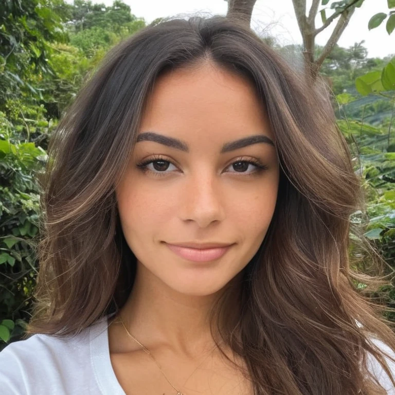 Une jeune femme cheveux noir long légèrement ondulé, de couleur châtain foncé. Les boucles sont bien définies , encadrant son visage avec une touche naturelle et vibrante.peau claire, avec un teint légèrement doré, caractéristique des régions ensoleillées de la colombie. yeux : clairs, de couleur maron ou noir ajoutant une touche captivante à son apparence. visage : Forme ovale, avec des traits doux et harmonieux. Ses pommettes sont légèrement saillantes, et elle a un sourire craquant. âge : environ 18 ans, dégageant une aura de jeunesse et de vitalité et à l'apparence la plus réel que possible. Dans sons canapé, style : Vêtements décontractés mais sexy crop top corp entier. Elle doit etre le plus réel que possible et elle doit aussi etre tres hot pour onlyfan base toi sur les toutes premières photos que tu m’as crée