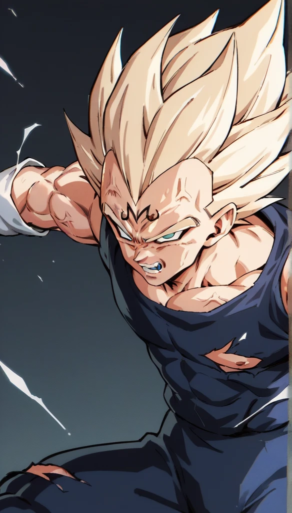 score_9, source_anime, score_8_up, score_7_up, lineart, portrait, drawing, sketch, 1boy, solo, , Majin dramatic lighting, dynamic pose, dynamic composition, action scene, action pose, angry, High Resolution,