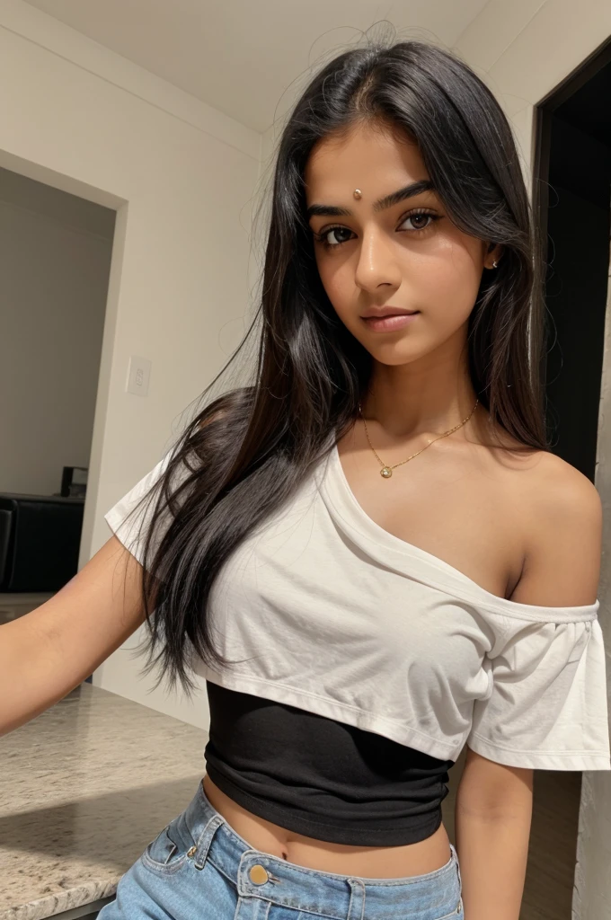 18 year old Indian white girl medium iPhone quality black top