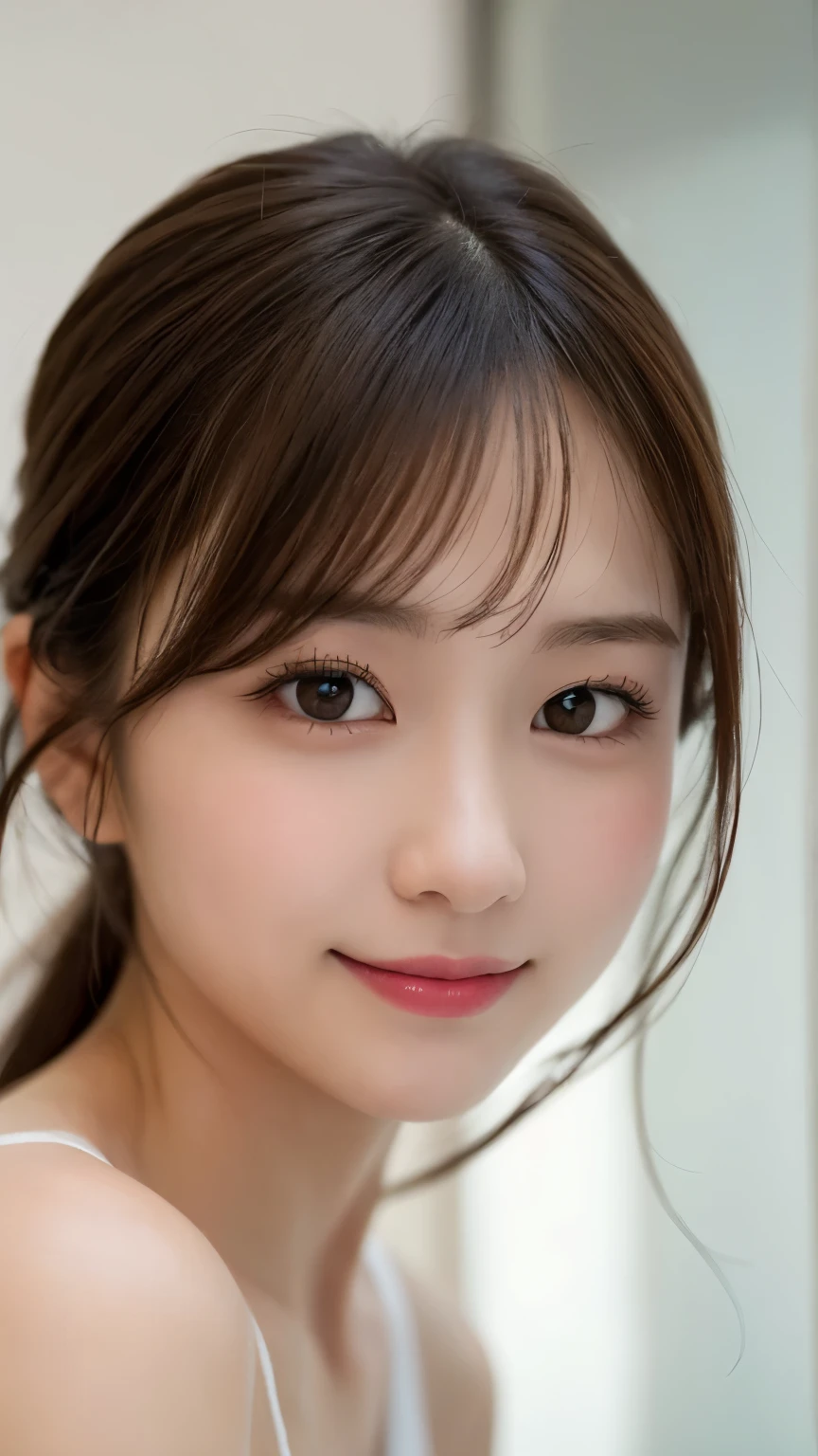 Tabletop, Highest quality, shape, Very detailed, finely, High resolution, 8k wallpaper, 完璧なダイナミックな構shape, Beautiful and exquisite,ランダムなcute髪,,Natural color lip, Bold sexy pose,smile、20-year-old girl、cute、Looking into the camera,Always blur the background,Perfect and beautiful face,Slim face and figure,Big eyes、Putting on gal makeup,Small face,Shooting from below、Blurred Background,Elegant feminine face、smile、Actual Photos、Lolitach、Real Photo、Raw photo、Real human skin,finely描かれた肌:1,4