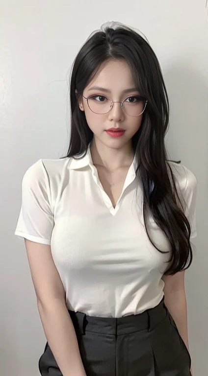 (best quality, masterpiece:1.2), white background, realistic, crew neck, closed-neckline, pants, (business jacket:1.2), (brown hair:1.2), big eyes, beautiful woman, smile, eyelashes, highly detailed face, fierce look, angry look, (ao dai: 1.2), looks like a naughty celebrity but is a good girl