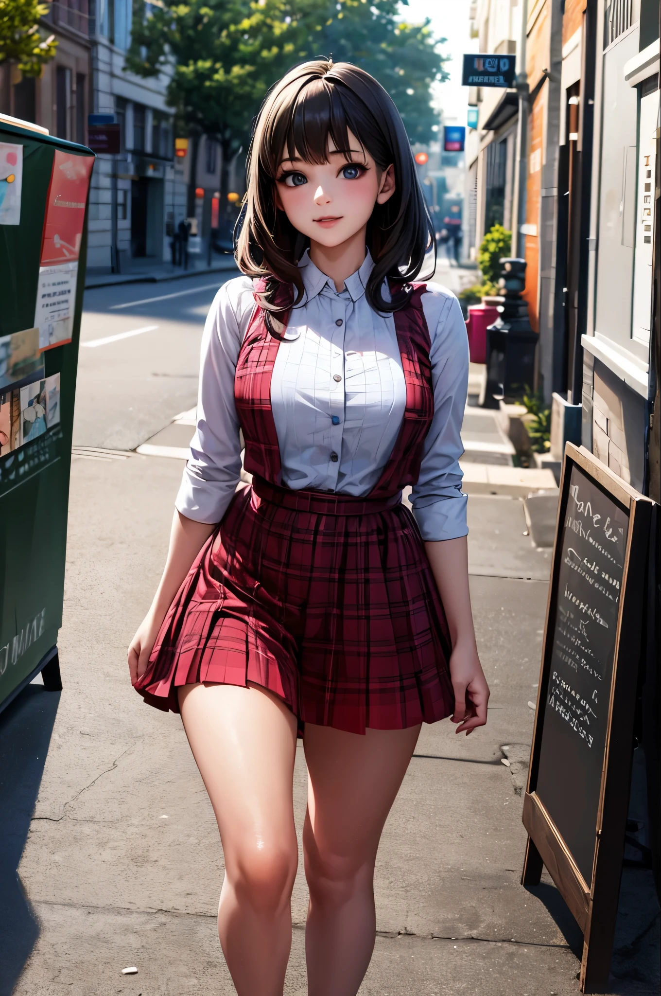 One girl, cute, young,  (3N1DS1NCL41R:0.9), Extremely detailed, Street Photography, {Highest quality}, {{masterpiece}}, {High resolution}