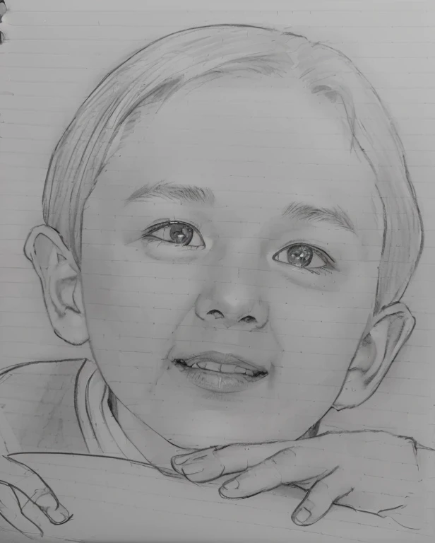 A picture of a boy smiling with his hand on his chest, a Pencil sketch, Realism drawing, Pencil sketch, Realistic sketch, Close-up portrait, Pencil drawing, Realistic portraits, Professional sketching, cute portrait, hyperRealistic sketch, pencil on paper, Detailed portrait, Traditional portrait, loose Pencil sketch, Professional portrait, Art sketch, Realistic Graphite, very Detailed portrait