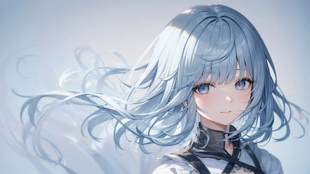 とてもShort Hair, Long bangs between the eyes, Very detailed,(masterpiece、Highest quality)、alone、Gray Hair、Fantasy, Silver Hair, Fantasyな風景、smile、Open your mouth、short hair、Short Hair、hairpin、black eye、Grey Eyes、Beautiful Eyes、Black Shirt、White hoodie