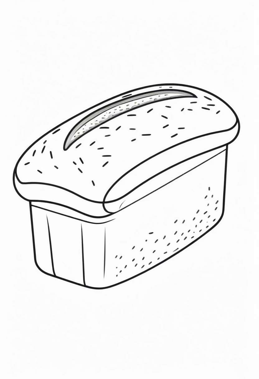 single bread icon, outline style, flat icon, black and white, no color gradient, without shading, white background
