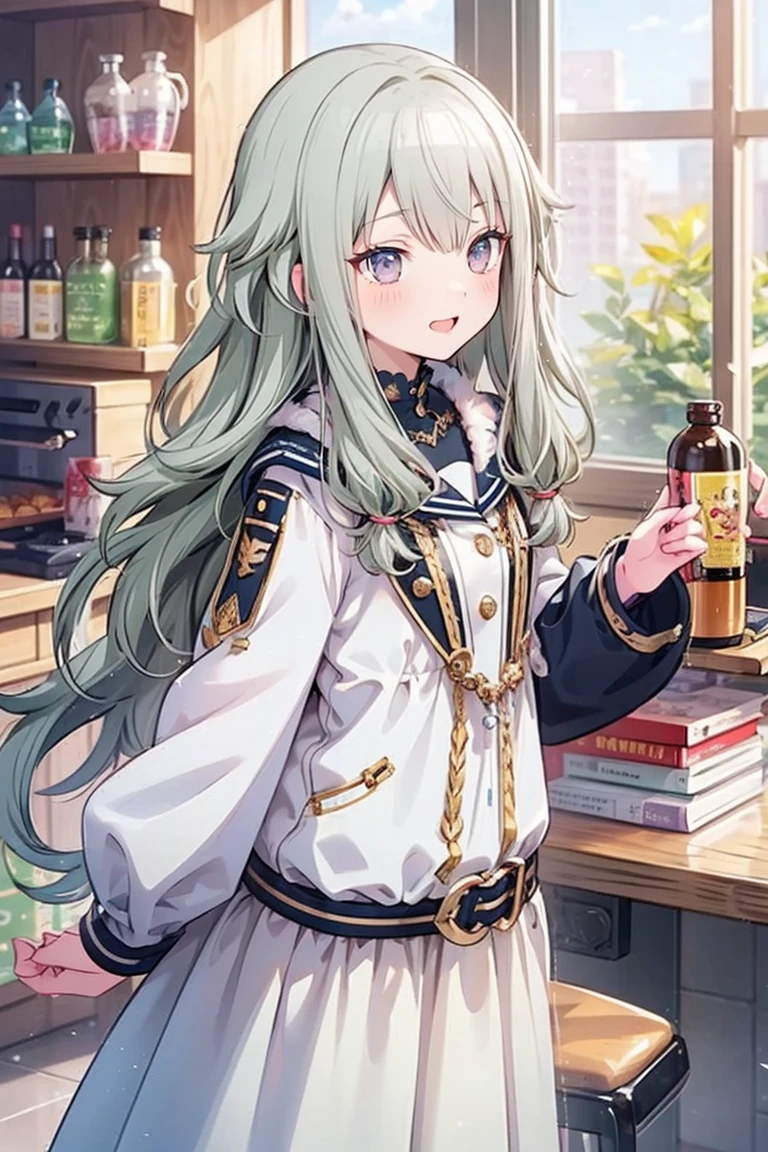 masterpiece、Best image quality、(Front facing)、good feeling、smile,Face the camera、Fluffy hair、Delicate eyes、smile、Small face、A lovely big smile, 最high quality、female、Looks 20 years old、1 person、masterpiece, Most detailed, high quality、Shiny Hair、Very fine and beautiful bright eyeedium chest、nose blush、Very detailed, clear and beautiful face, Awards, (Anatomically correct)、Reach out、The whole body is visible,View from above,Face Focus
