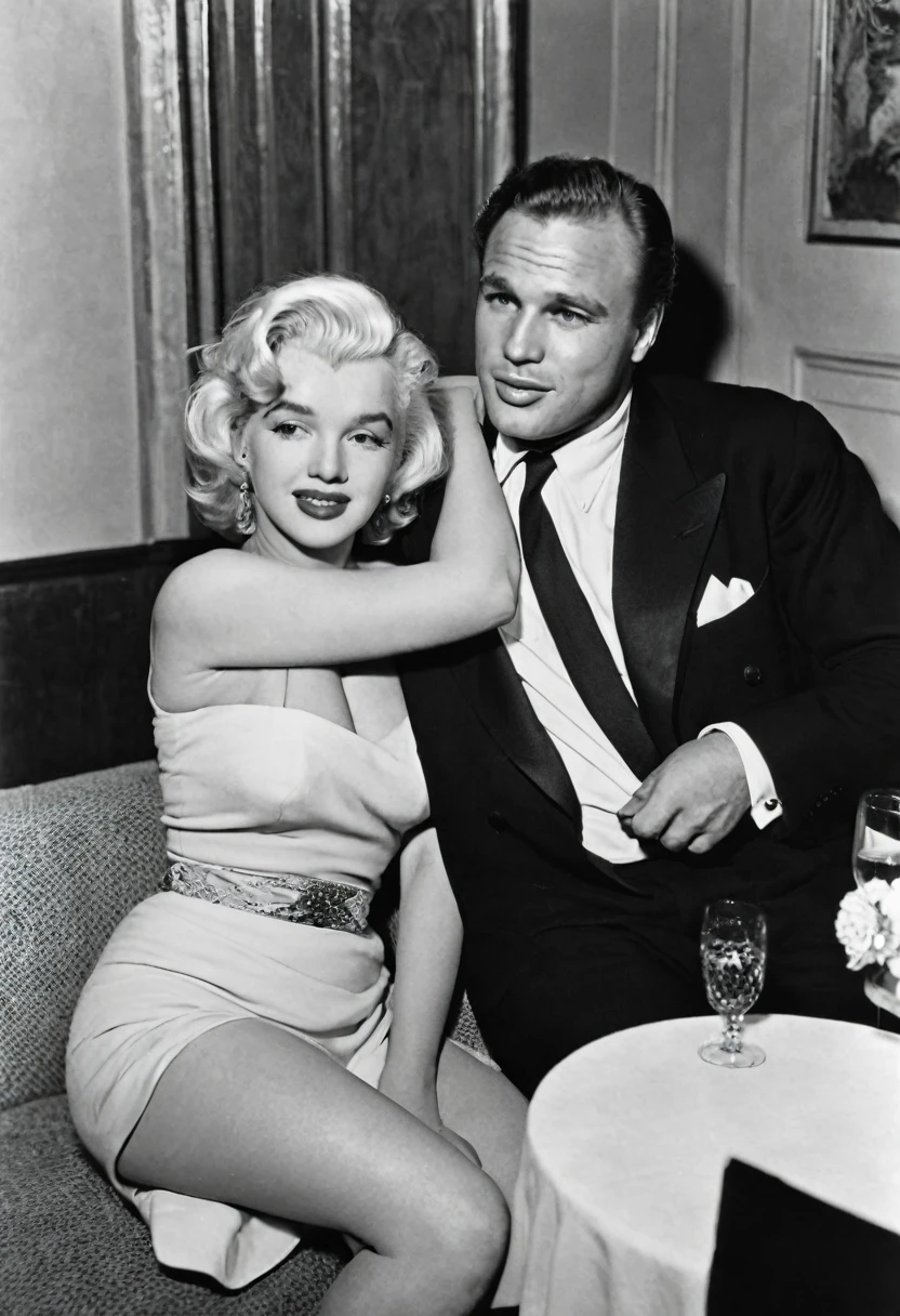 Actress Marilyn Monroe and Actor Marlon Brando as a couple