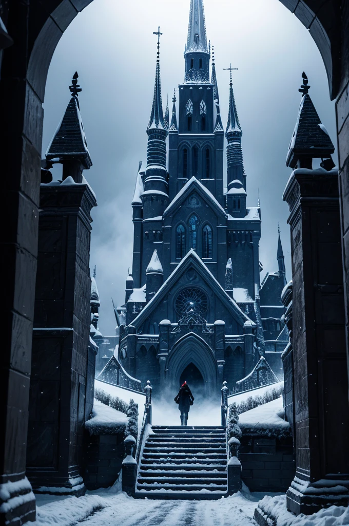 macabre, dark, ice castle