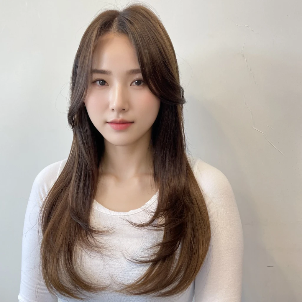Best Quality, 8k, Masterpiece, (Portrait: 1.3), (photo realistic:1.4), (hyper realistic:1.4), Sharp Focus, looking at viewer, (smoother lighting:1.1), (increase cinematic lighting quality:0.9), realistic lighting, backlighting, light on face, ray trace, (brightening light:1.2), (Increase quality:1.4), sharp detail, (best quality real texture skin:1.4), finely detailed eyes, black_eyes, finely detailed face, 25 year old Korean woman