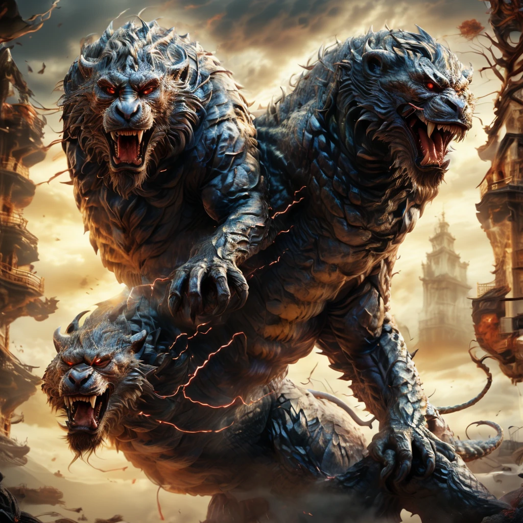 A creature that combines a monkey and a snake。