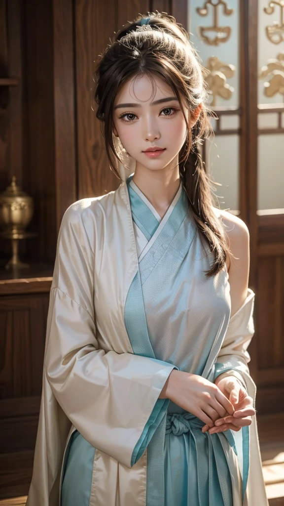 spiritual Fantastic images 4K Kannon Beautiful and gentle Upper Body Looking straight at the camera with your whole body