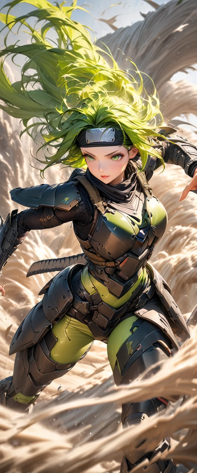 (masterpiece),(Highest quality),(High resolution),(Very detailed),8k,wallpaper,(Armored Core Style),Woman in ninja robot armor,(Tactical Forehead Protector),Random Hairstyles,(Wind Ninja),(Light green body),(Detailed face),((Cowboy Shot)),(The background is a tornado:1.3),Hair blowing in the wind,(dynamic),(Making a Ninja Sign:1.3),(action shot),((Detailed hands,Beautiful female hands)),(Hand,detailed,perfect,perfection,hands)