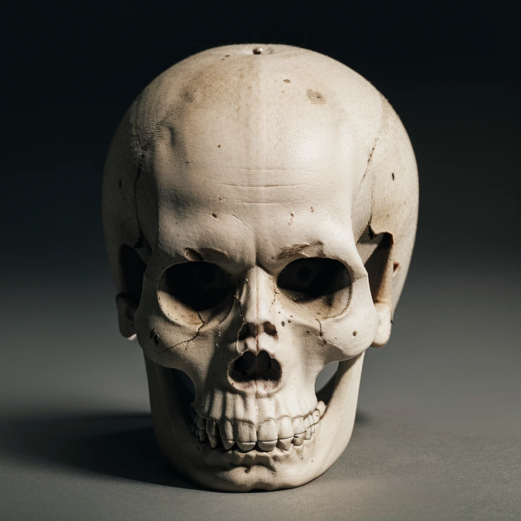Simplistic, minimalist skull design with black background
