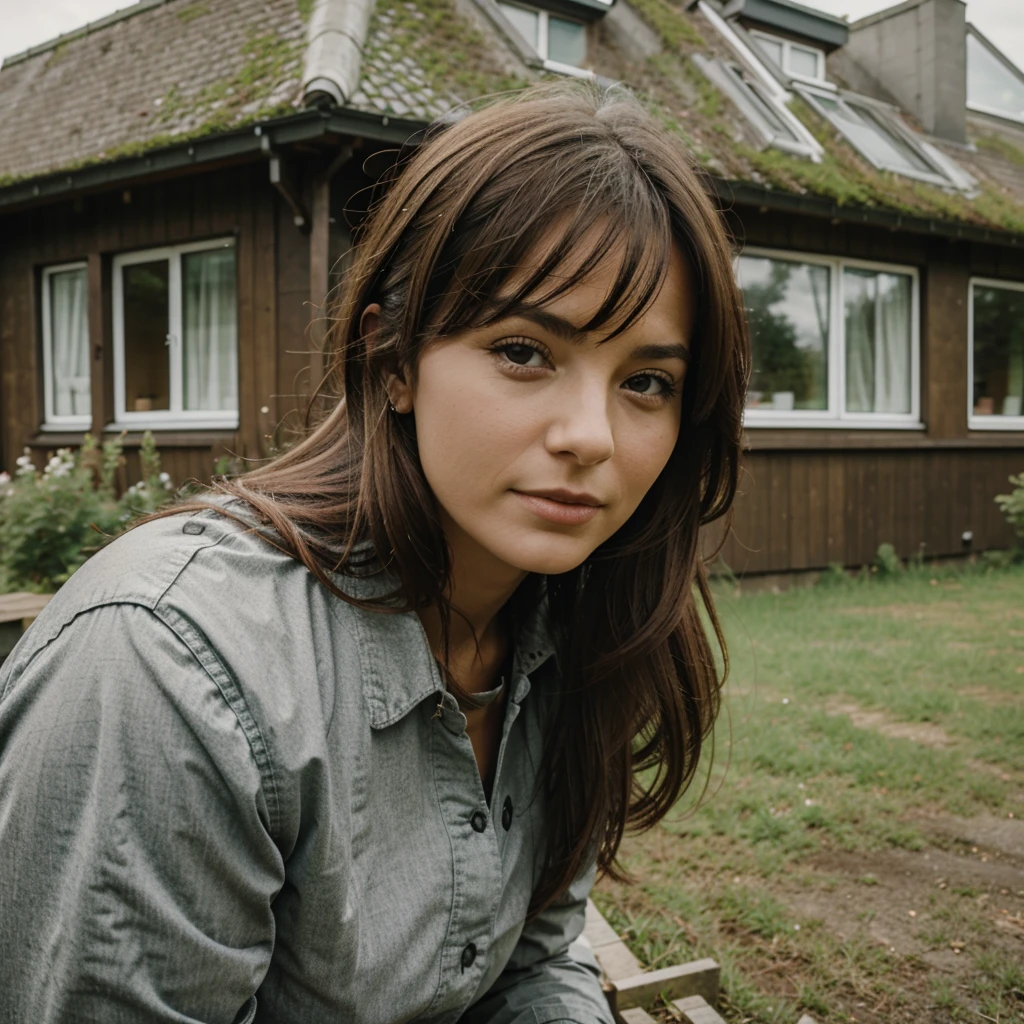 siding woman in lingerin