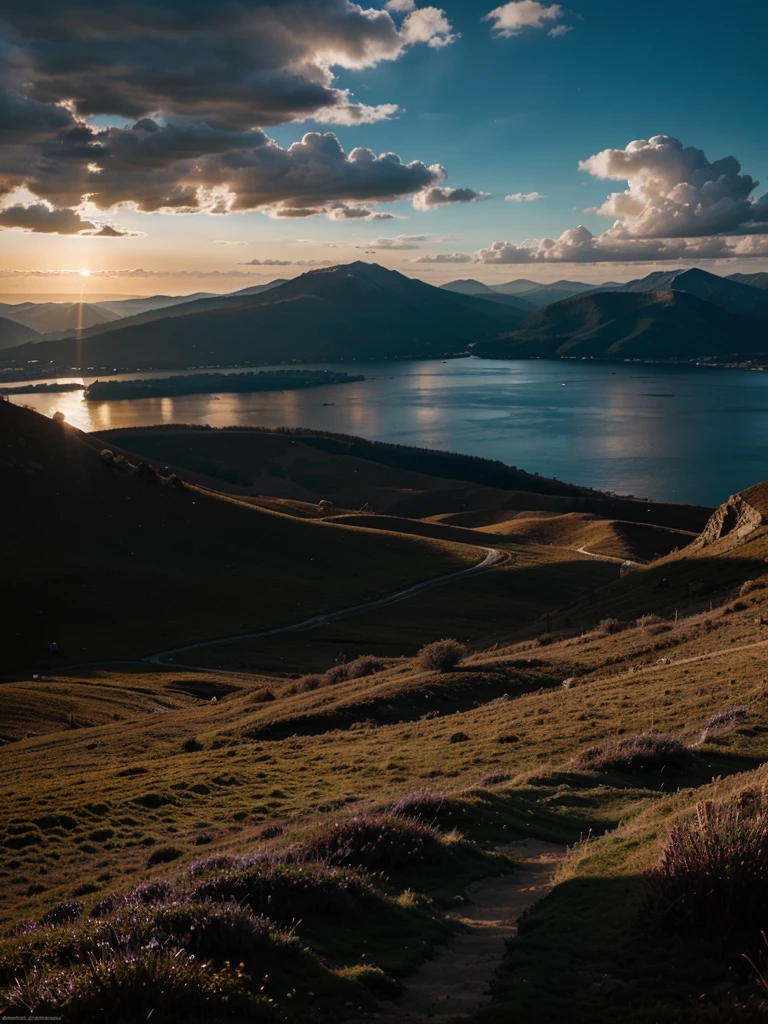 Dramatic view, dramatic lighting, peaceful and beautiful 