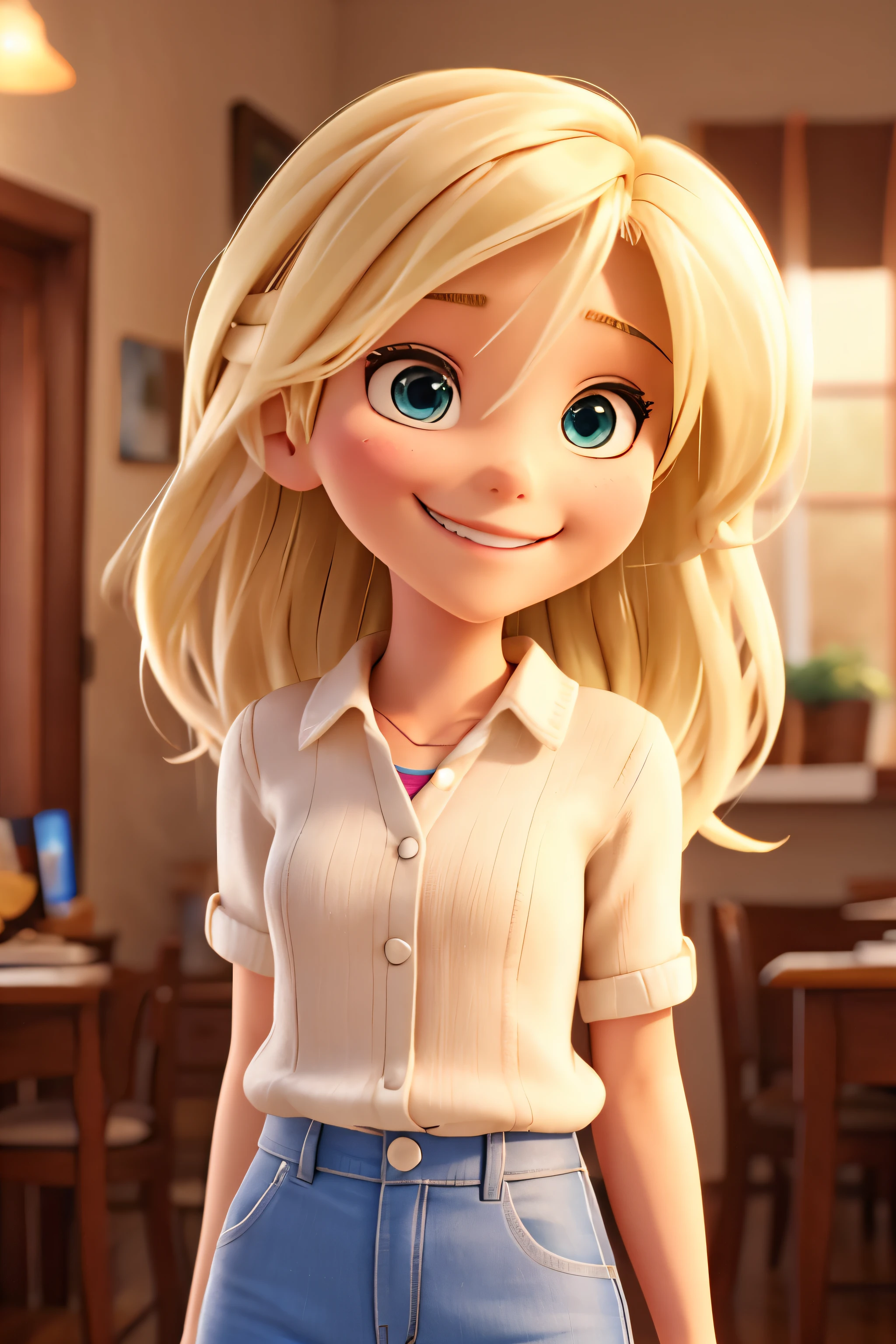 blonde smiling