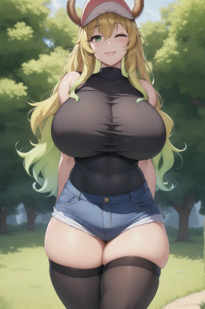 Chubby Malay girl, beautiful face with blonde hair, big breasts, plump breasts, wearing a sleeveless t-shirt, wearing random colored leggings, taking a leisurely walk, in the park, ultra detailed, detailed face image, detailed body image, detailed background image