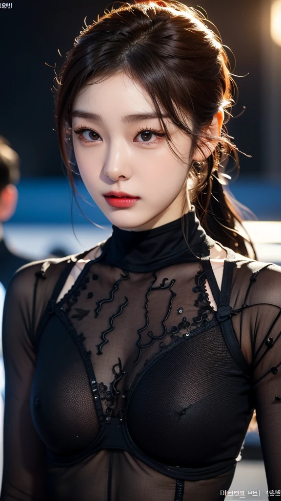 tmasterpiece,1 Korean girl,realisticlying,8K UHD,high high quality,in the background bokeh, spider-man black suit,Spidey,Clothes wrap around the whole body,Tight clothing,Abs contour, black hair,s the perfect face,shining face,Ultra-clear face,Elaborate Eyes,idoly