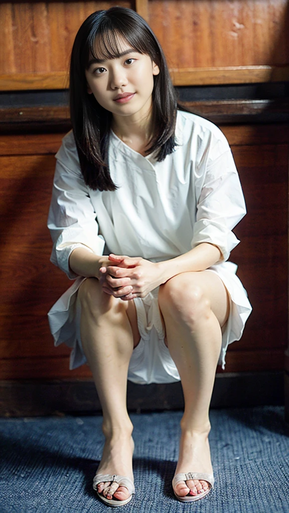 (8k、RAW Photos、Highest quality、masterpiece:1.2)、(Realistic、Realistic)、1 girl、Japanese women、20-year-old、Short Hair、((全naked、Very large breasts、Black pubic hair、全naked、View from the front、 Girls))、((Squat、With legs apart、Leg spread、Black pubic hair、naked ))、(((NSFW)))