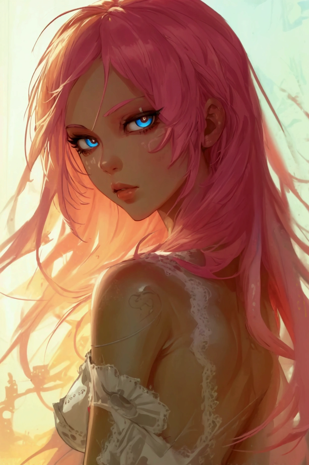 Cybermachina Gdynia as a girl, best quality, expressive eyes, perfect face, masterpiece, slim body, very long legs, detailed stomach, detailed hips, detailed legs, carefully drawn toes, carefully drawn feet, carefully drawn hands, best quality, drawn with careful, Dynamic Angle, Highly detailed, seductive eyes