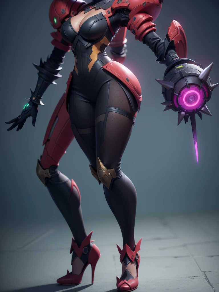 female character inspired by metroid, ((Metroid)),small, detailed textures, overlapping seams, sample seams, minute details, complex light, Waist slender,dark, spiked knee pads, knee pads with creases, shoulder pads rich in details, shoulder pads with red LED on the side, black and lilac, show full body, complex normal map, subsurface alta, detailed seams, detailed creases, opening on the sides, cyberpunk, General Vision, panoramic view of the character, Front and side view, detailed shadows, skin natural, occlusion environment, high subsurface, Detailed lighting, , large legs, beautiful legs, dark theme, details Intricate, single glove,face detailed, Exquisite face, pose action, lasers, bare smooth waist, well-defined flat belly, super detailed top, large ornaments, design imitating the curves of the body, head uncovered, wearing detailed metroid armor, beautiful and big breasts, armor overlapping the skin, (Nier Automata), show off your body completely, cropped, smooth lines, big chest, high-heels, cleavage over the breasts, futuristic greatsword, sword in hand,((Ultra-realistic skin)),((Metroid)),((futuristic and super detailed armor)),((ultra-detailed armor)),((well-marked creases)), skin natural, (big tits),(Nier-Automata), ((face perfect))