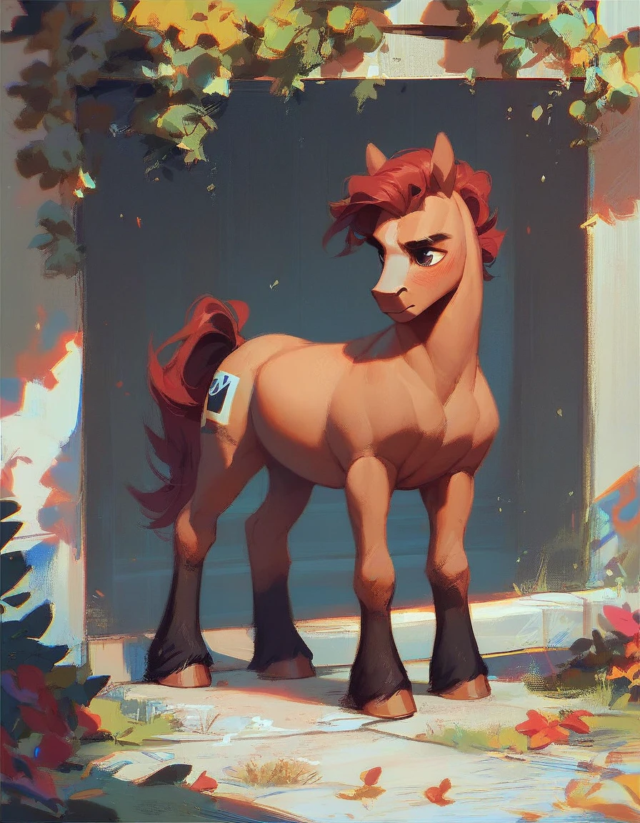 stallion sits straight from bottom to top