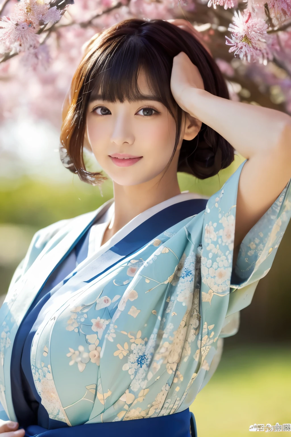 ((top-quality、8K、masuter piece:1.3))、(Beautiful, Realistic Japan),1 female、Sunny clothes in Japan、japanese kimono、(Big :1.2)、perfect anatomia、Beautiful limbs、New Year、hyperdetailed face、High detailed lips、A detailed eye、double eyelid 、snowflakes falling、(Kadomatsu、Shimenawa ornament、New Year's decorations)、large tree、naturey、kou、a white world、Happy New Year、