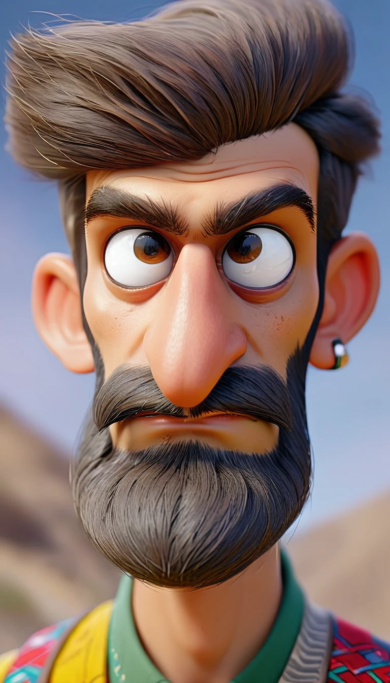 intricate detailed portrait of Omni-Man from Invincible, determined expression, glowing red eyes, red and yellow costume, flowing cape, Disney Pixar style, hyperrealistic, cinematic lighting, 8k, highly detailed, photorealistic, masterpiece
