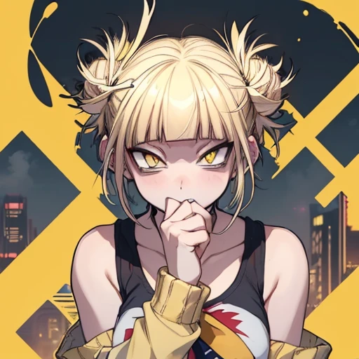 (Himiko toga),(from boku no hero academia),(short blonde hair with two messy pulps in the hair and yellow eyes with cat pupils),(wearing),+,(bikHimiko toga),(from boku no hero academia),(short blond hair with two messy pulps in her hair and yellow eyes with cat pupils),(wearing),+,(bikini), 