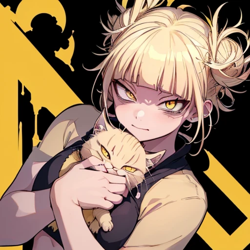 (Himiko toga),(from boku no hero academia),(short blonde hair with two messy pulps in the hair and yellow eyes with cat pupils),(wearing),+,(bikHimiko toga),(from boku no hero academia),(short blond hair with two messy pulps in her hair and yellow eyes with cat pupils),(wearing),+,(bikini), 