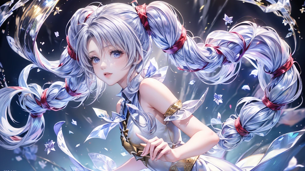 Twin-tailed Girl,Pegasus,Snow Scene,blue sky,(8k, 最high quality, masterpiece: 1.2), ,beautiful girl,Moonlit Night,sexy,Glamour,Purple eyes,sacred,Dynamic pose,One Girl,Flower Field,Lakeside(the best品質を最高に8k, CG, Beautiful and exquisite upper body, Complex facial features, Almond Eyes, Exquisite eye makeup, Long eyelashes fluttering, Blinking big eyes, (masterpiece, 最high quality, the best, Official Art, Beautiful and beautiful, Long-term exposure: 1.2), Smooth movement, Attractive patterns, 1 Girl, Delicate face,Lavender colored hair,Wavy Hair, Gradient Hair,Long Hair, Bare shoulders, ,Detailed Background, Delicate face,, Dynamic pose, Suspended particles, Ethereal atmosphere,gem,One Girl,goddess,Delicate and beautiful face,Flowing,Perfect balance, Detailed clothing details,Cinema Lighting, Film Grain, Fujicolor, masterpiece, Textured skin, Very detailed, High detail, high quality, High resolution,lightning