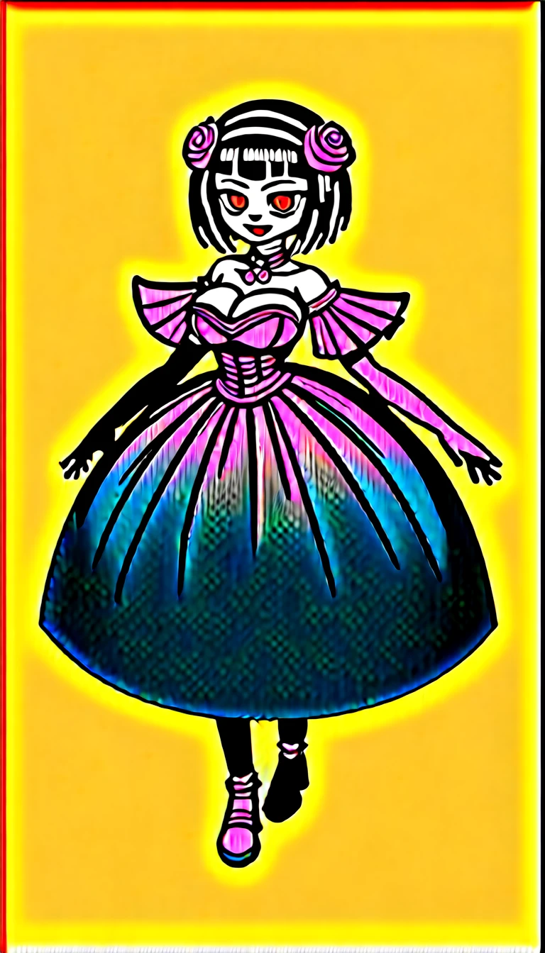 score_9,score_8_up,score_7_up,score_6_up, female, Gothic pony, lolita fashion, glowing backlight, fashion show, catealk scene, glitter, whimsical, enchanted, magical, fantasy art concept, intricate details, large overfilled breast_implant, huge keep_inflating_Extrem_like a blimp,