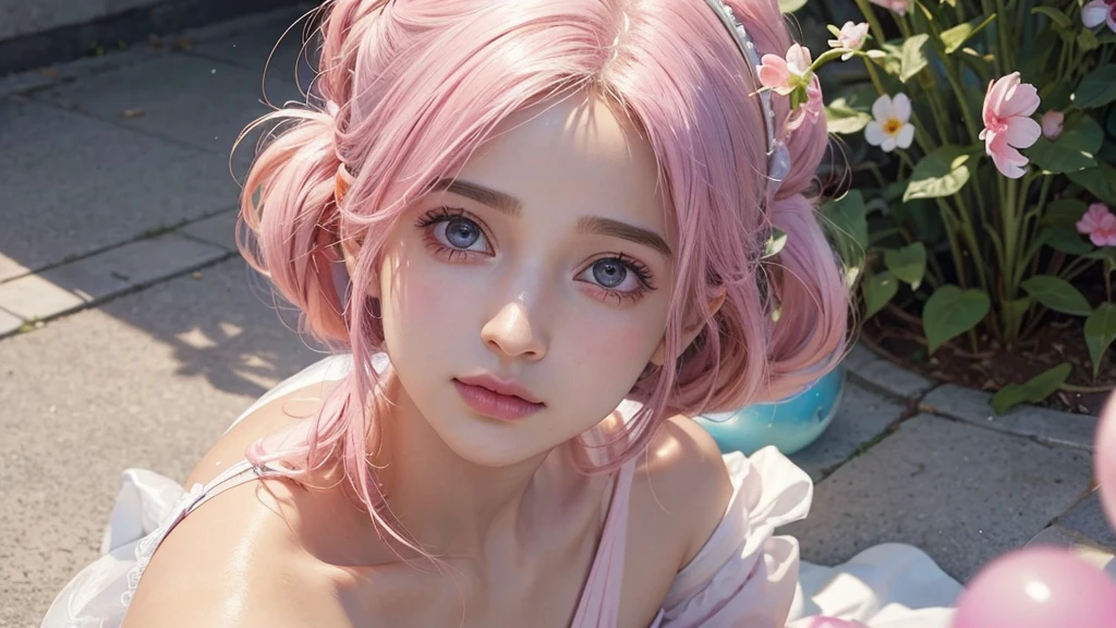 ((masterpiece)). This work is wonderful, dream-like、Fantastic, Soft pink watercolor shades with candy accents. Generate and explore delicate and understated fairies (A colorful bubble gum world in pastel colors). Her sweet face is extremely detailed and realistic with elegant features and a fierce expression, And it becomes ((((Naomi Scott)))). Mature characteristics and stunning, Extremely realistic eyes. Her eyes are important、Be realistic, Very detailed, And it&#39;s beautiful. High resolution and detail, Include many details like stars, Milky Way, Colorful bubbles, Colorful petals, And a lot of energy and emotion! Stars and colorful bubblegum bubbles are important! Include fantasy details, Enhanced Details, iris, Colorful sparkling wind, And pollen. Pay special attention to her face、Make sure it&#39;s beautiful and realistic in detail。. The image should be dream-like、Fantastic.8k, Complex, elegant, Very detailed, Majestic, Digital photography