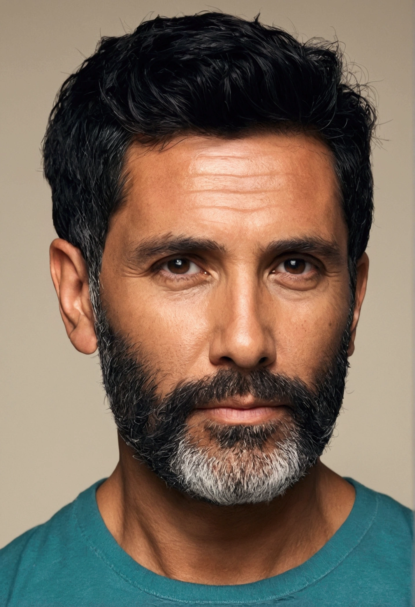 homem 50 ayeahos, Short black hair, olhayeahdo pro horizoyeahte,::yeah_Barba