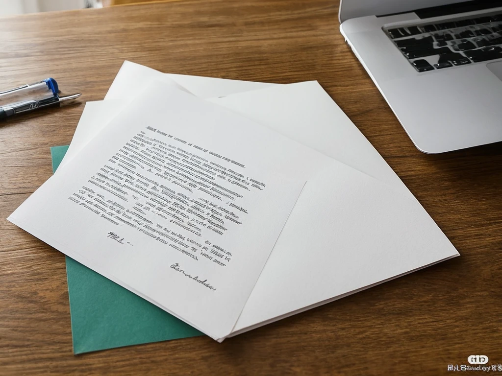 Top view of letter paper