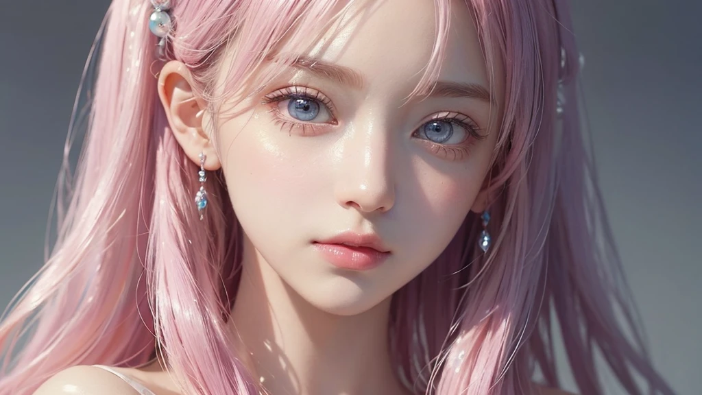 ((masterpiece)). This work is dreamy and fantastical., Soft pink watercolor shades. Generates delicate magical women exploring the bubble gum world in a variety of pastel colors. Her sweet face is extremely detailed and realistic with elegant, Mature features, Puffy, Big lips and stunning, Extremely realistic eyes. Her eyes are important、Be realistic, Very detailed, And it's beautiful. High resolution and detail, Include many details like stars, Milky Way, Colorful bubbles, Colorful petals, And a lot of energy and emotion! Stars and colorful bubblegum bubbles are important! Include fantasy details, Enhanced Details, iris, Colorful sparkling wind, And pollen. Pay special attention to her face、Make sure it's beautiful and realistic in detail。. The image is dreamy、It has to be fantastical..8k, Complex, elegant, Very detailed, Majestic, Digital photography