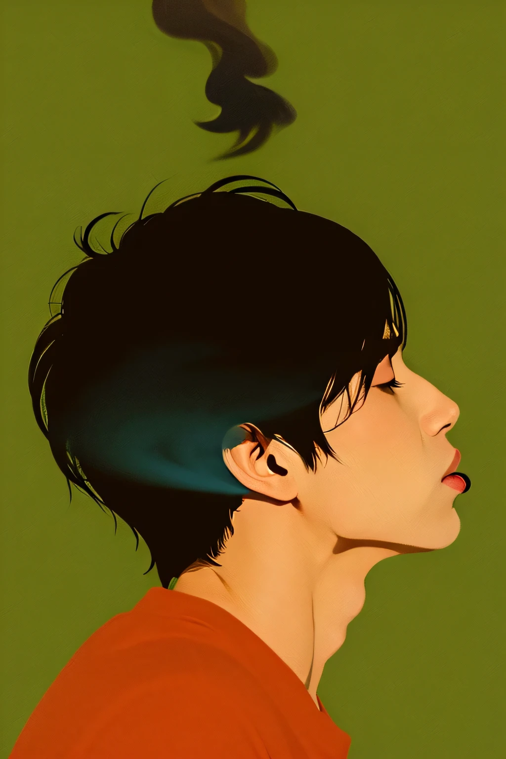 tobacco An illustration simple 男An illustration Background Simple A lot of smoke Cool feeling