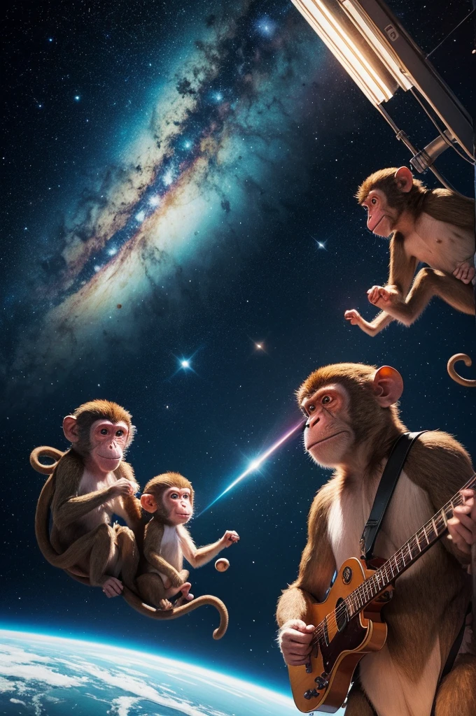 A band banner, theme:monkeys in space