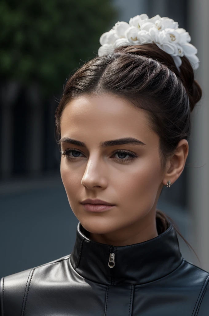 ((la plus haute qualité, 8k, head of&#39;artwork :1.3)), Super detailed, Background&#39;8k screen , photo-realistic , De la tête aux cuisses, en regardant la caméra , middle hair , (( Huge breasts :1.4 )), ( femme de bureau, Déguisement de dame de bureau , Unbutton your chest , mini skirt , cleavage : 1.3 ) , ( thick thighs , Corps rond , Garterbelt :1.2) , Fine and beautiful eyes, ssmile , Highly detailed face and skin texture,