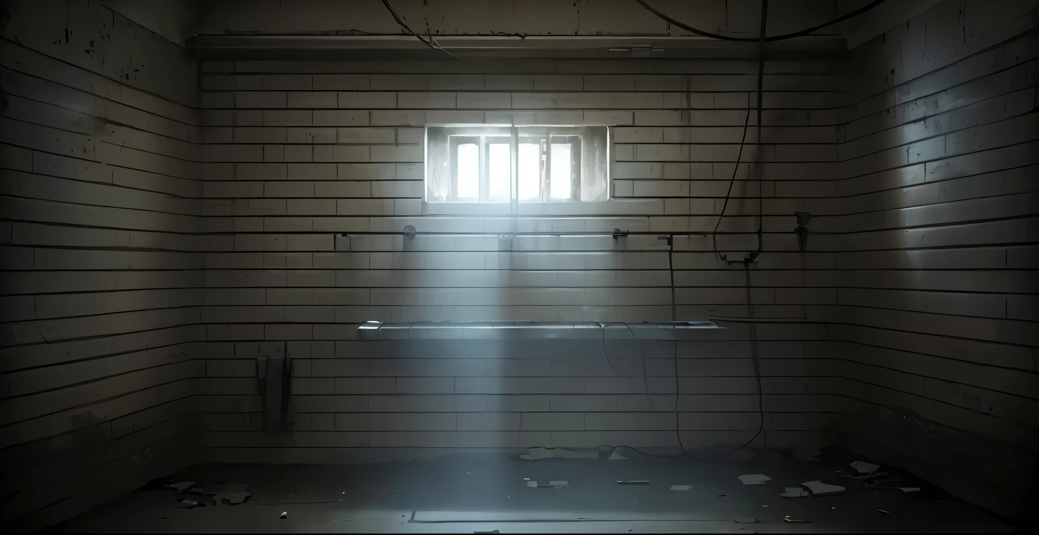 prisonの独房の窓から光が差し込んでいる, prison background, prison cell, in a small prison cell, in a prison cell, natural prison light, sitting in a dark prison cell, prison scene, in prison, prison, sitting in a prison, prison bars, prisonで, Dramatic lighting. Concept Art, photorealistic dark Concept Art, Cell Bar