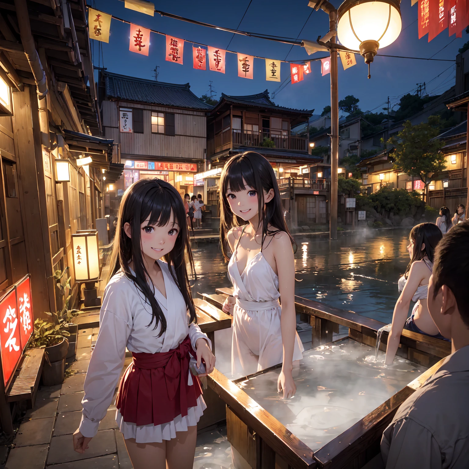 
(masterpiece、Highest quality)、(Photorealistic photography)、Single image、1 picture、(Japan favelas、Night view、Poor Street、Naked junior high school girls３People and above、Street lamp、地下へのstage)、(美しいNight view)、(Showa style、Old and dirty hot spring town)、(Underground hot spring facilities、stage)、(smile、fun)、((Unsanitary and dim))、Shady Red Light District、shaved ice、Sale of drinks、(stage、Everyone is having fun bathing)、smile、Happy schoolchildren、Perfect Anatomy