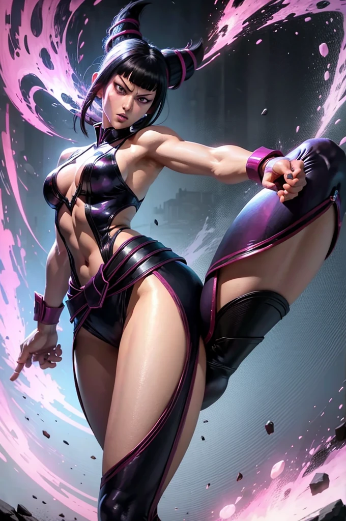 juri han pose, juri han from street fighter 6, full body on image, showing feet, feet focus
