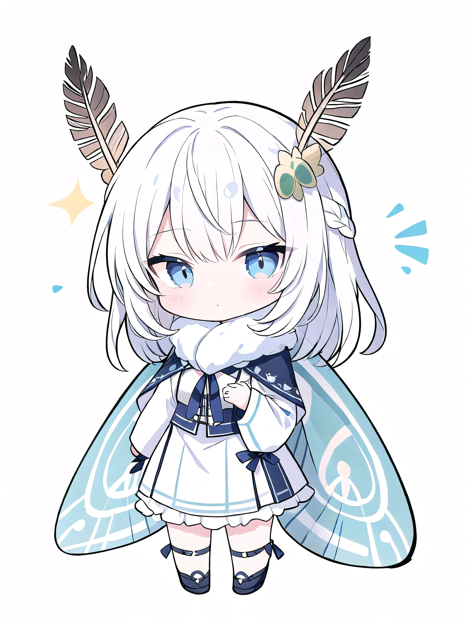 mothgirlcpt, moth antennae, moth wings, solo, 1girl, drooping tactile sensation、cute、fluffy、Light production、Silkworm moth