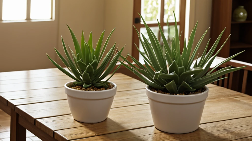Aloevera plant on the table