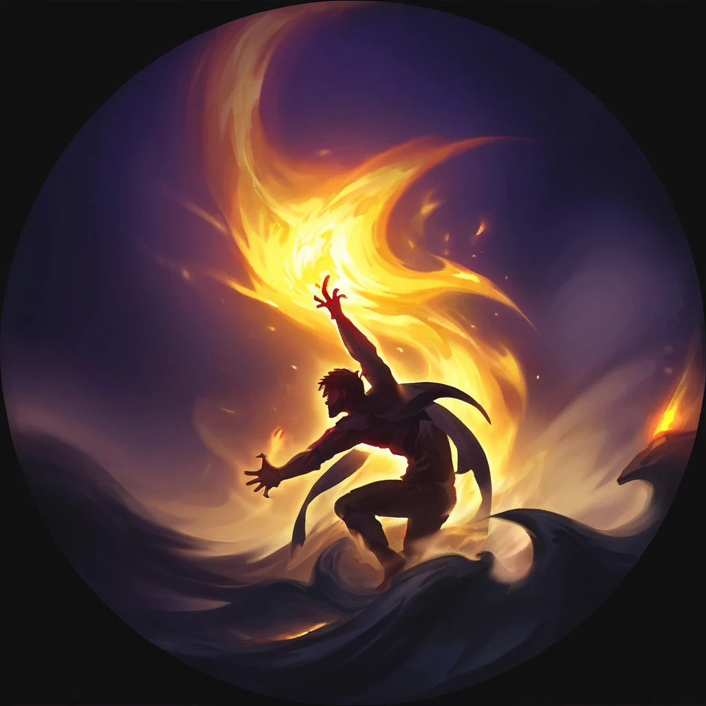 I want an icon , that represents someone being consumed by darkness, curse dark