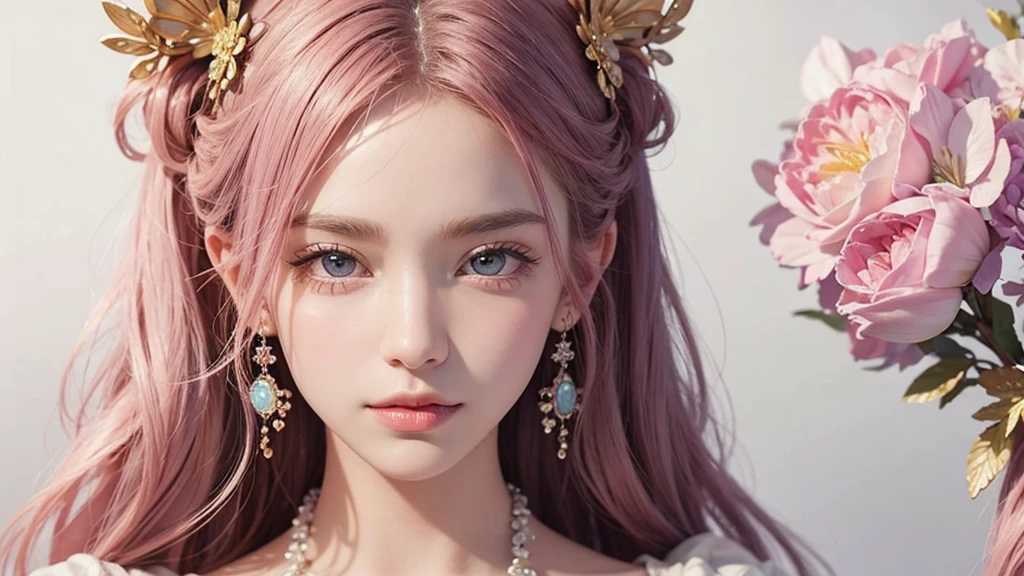 ((masterpiece)). This work is dreamy and fantastical., Soft pink watercolor shades. Generates delicate magical women exploring the bubble gum world in a variety of pastel colors. Her sweet face is extremely detailed and realistic with elegant, Mature features, Puffy, Big lips and stunning, Extremely realistic eyes. Her eyes are important、Be realistic, Very detailed, And it's beautiful. High resolution and detail, Include many details like stars, Milky Way, Colorful bubbles, Colorful petals, And a lot of energy and emotion! Stars and colorful bubblegum bubbles are important! Include fantasy details, Enhanced Details, iris, Colorful sparkling wind, And pollen. Pay special attention to her face、Make sure it's beautiful and realistic in detail。. The image is dreamy、It has to be fantastical..8k, Complex, elegant, Very detailed, Majestic, Digital photography