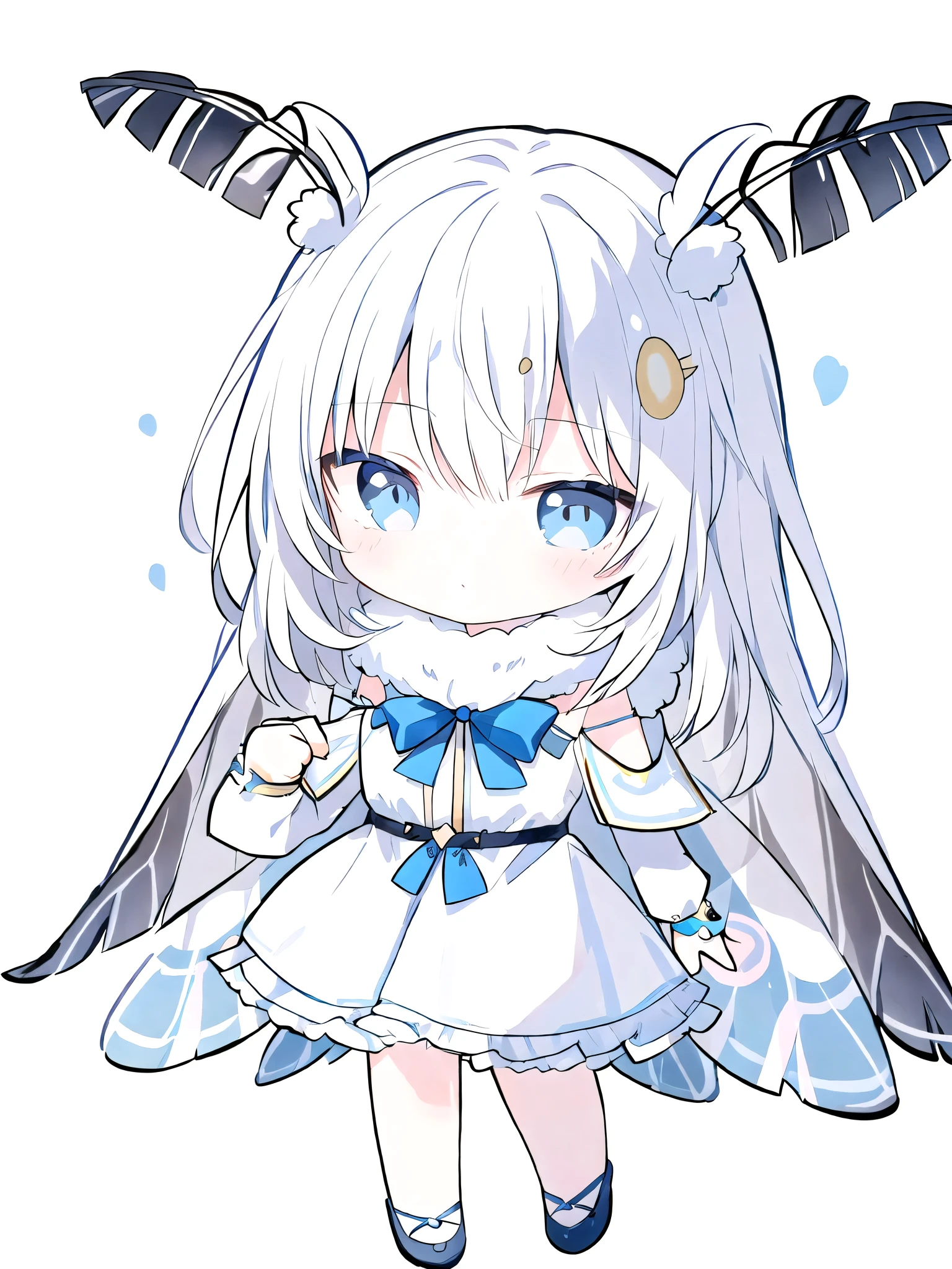 mothgirlcpt, moth antennae, moth wings, solo, 1girl, drooping tactile sensation、cute、fluffy、Light production、Silkworm moth