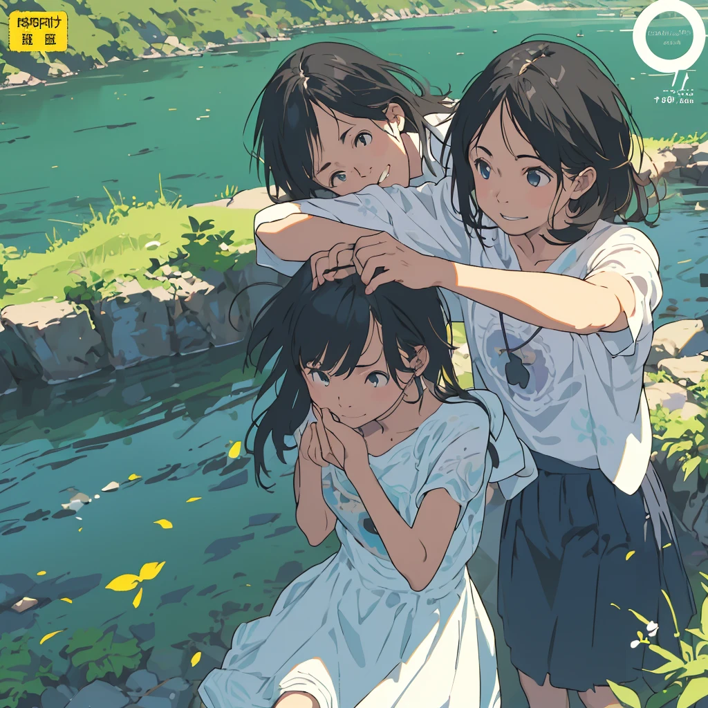 reasonable design, Clear lines, High Sharpness, (highest quality,8K,Perfect sharpness,Ultra fine,High resolution,masterpiece:1.2), Perfect Anatomy:1.5, Official Art, Illustrations that tell a story, (Whitish background:0. 9)、Body Positivity、More Mr.Physical expression、(Random and mischievous poses)、Perfect beauty、Perfect beautiful face、Strong winds、A rich expression、Dynamic composition、smile、Golden ratio composition、colorful、(Mr.Different angles and perspectives)、anime art、mini skirt、(Overcoming stereotypes)、 Glowing Skin、(Natural beauty)、smile、bangs、Straight Hair、(Soft and flowing hair)、(Rural Scenery)、(Nostalgic atmosphere)、Insert up to the thighs、(Playful and carefree)、(More Mr.Ethnic characters)、(innocent attitude)、(Sunny atmosphere)、Skirt flipped up、(Bright colors)、Belly button exposed、Beautiful Eyes、A skirt fluttering in the wind、Put it in to your feet、Some composition patterns、sensuous、Geometric pattern、emotional、Symposium cover、Angle from above、
