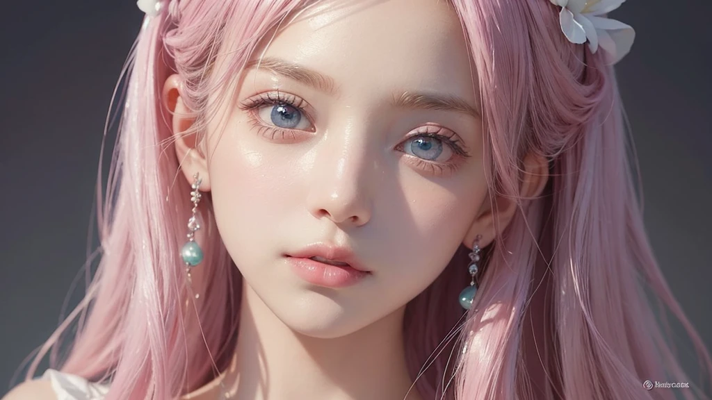 ((masterpiece)). This work is dreamy and fantastical., Soft pink watercolor shades. Generates delicate magical women exploring the bubble gum world in a variety of pastel colors. Her sweet face is extremely detailed and realistic with elegant, Mature features, Puffy, Big lips and stunning, Extremely realistic eyes. Her eyes are important、Be realistic, Very detailed, And it&#39;s beautiful. High resolution and detail, Include many details like stars, Milky Way, Colorful bubbles, Colorful petals, And a lot of energy and emotion! Stars and colorful bubblegum bubbles are important! Include fantasy details, Enhanced Details, iris, Colorful sparkling wind, And pollen. Pay special attention to her face、Make sure it&#39;s beautiful and realistic in detail。. The image is dreamy、It has to be fantastical..8k, Complex, elegant, Very detailed, Majestic, Digital photography