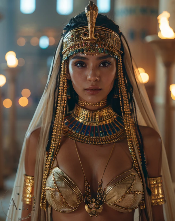 beautiful Japanese girl as female pharaoh